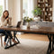 Modern 6FT Executive Meeting Table with Industrial Metal Base – Brown & Black