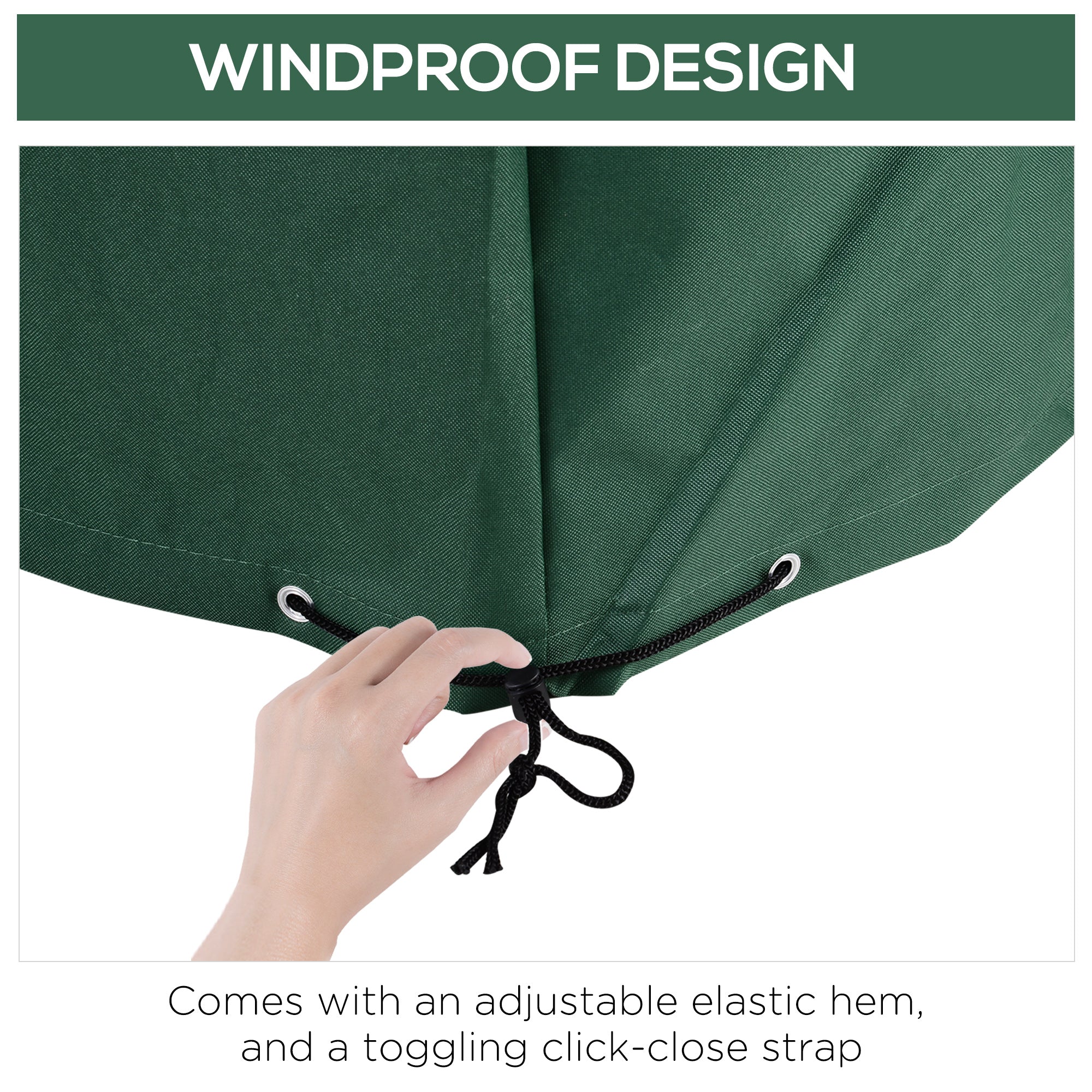Outsunny Patio Furniture Cover Waterproof Outdoor Rattan Wicker UV Rain Protector Dark Green for 5-7 Pieces 