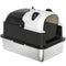 Panda Style XL Stainless Steel Cat Litter Box with Lid, Enclosed Kitty Litter Box with Scoop, 23.7