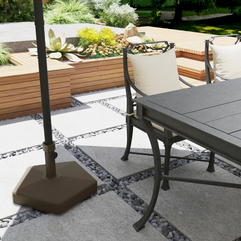 Patio Umbrella Base Holder, Heavy Duty Outdoor Umbrella Stand Base, Poolside, Brown