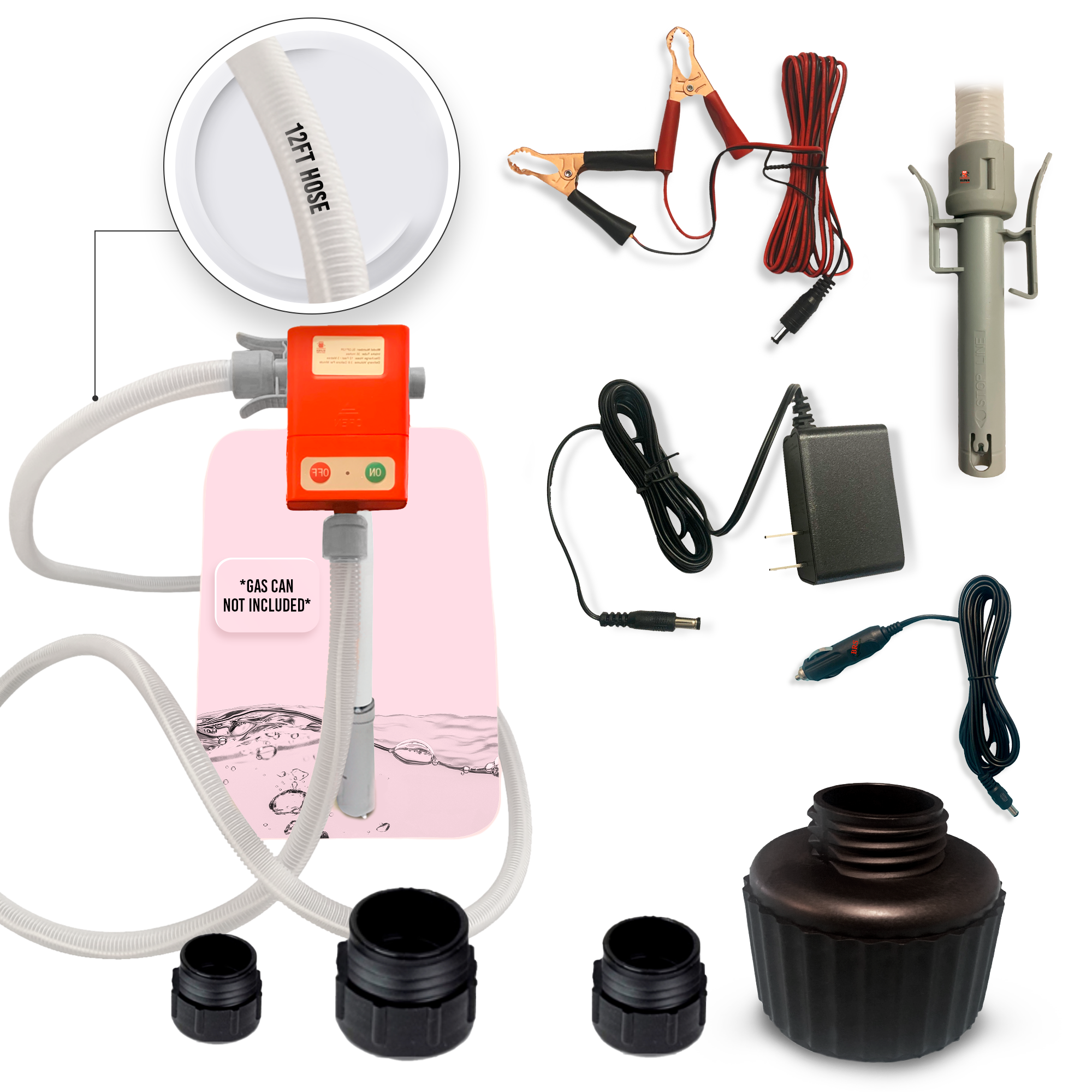 *New* PumpMatic Super Long Gas Pump w/ 12 Ft Hose - 3.2 GPM - Gas, Diesel, Kerosene