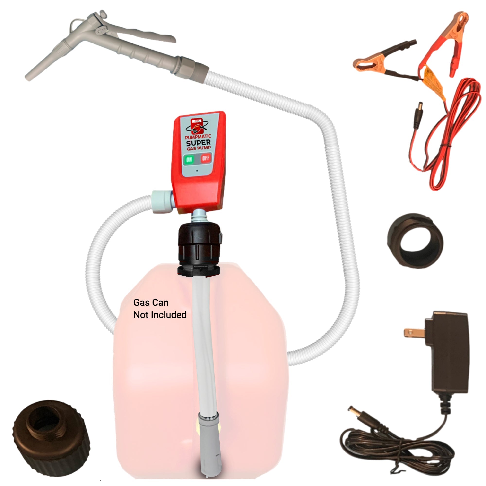 *New* PumpMatic Super Gas Pump w/ 4.25 Ft Hose & Flow Control Nozzle