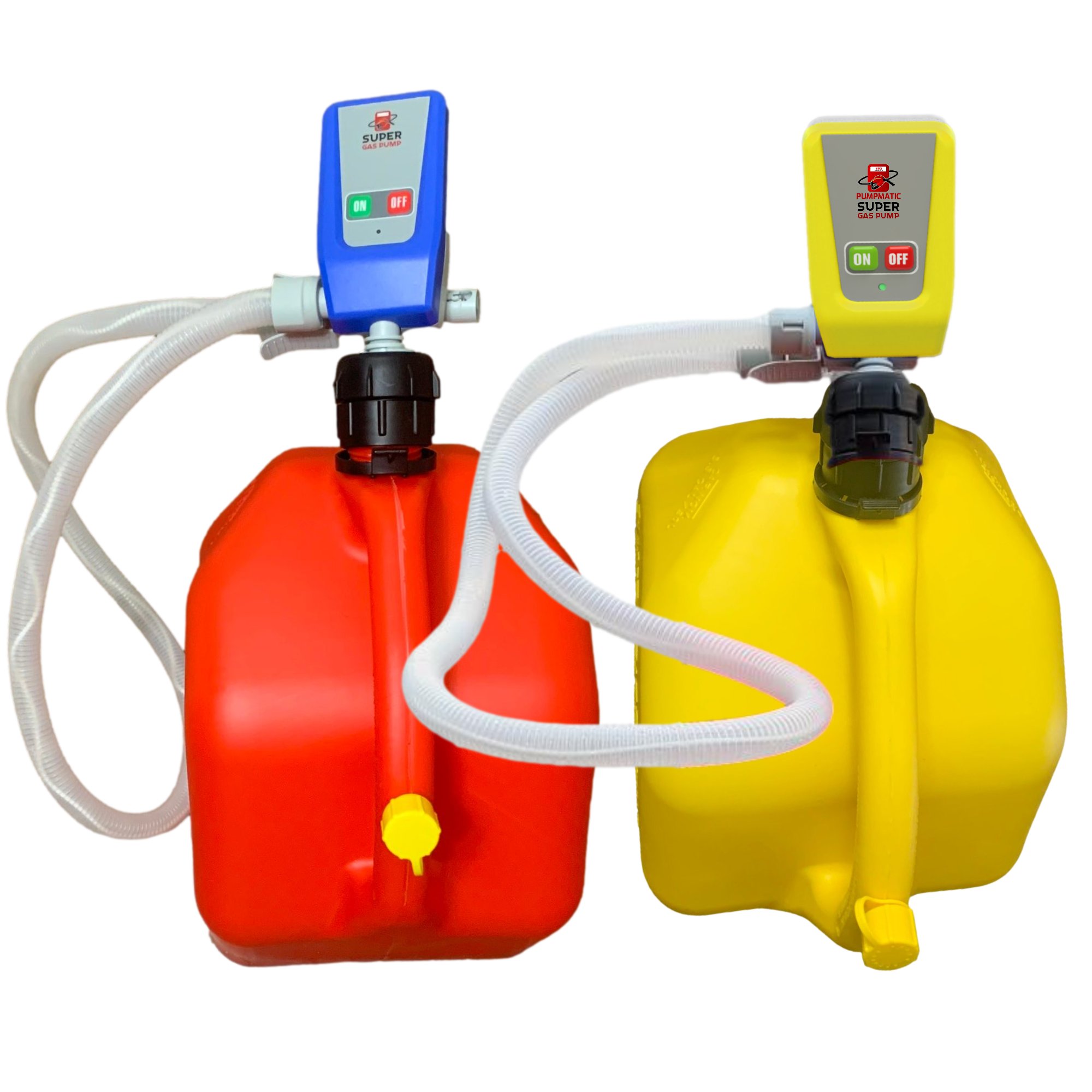 Gas & Diesel Pump Pack - PumpMatic Super Gas Pump Fuel Transfer Pump for Gas, Diesel, Kerosene + 3 Power Sources w/ 4.25ft Hose Siphon