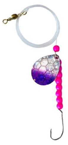 Single Hook Colorado Spinner – Purple Scale Blade Lure 