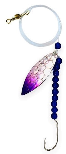 Transparent Purple Beads Willow Leaf Spinner – Purple Scale Blade Lure 
