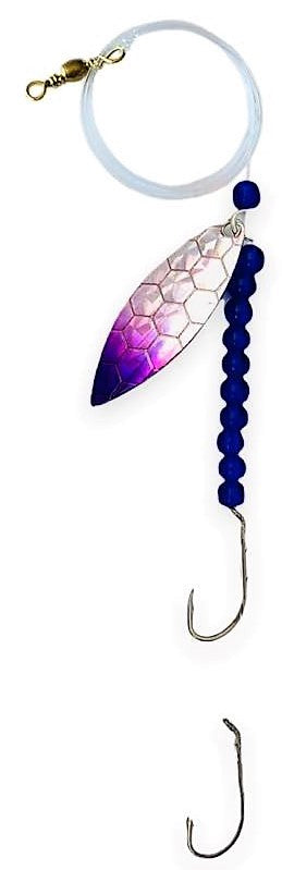 Transparent Purple Beads Willow Leaf Spinner – Purple Scale Blade Lure 