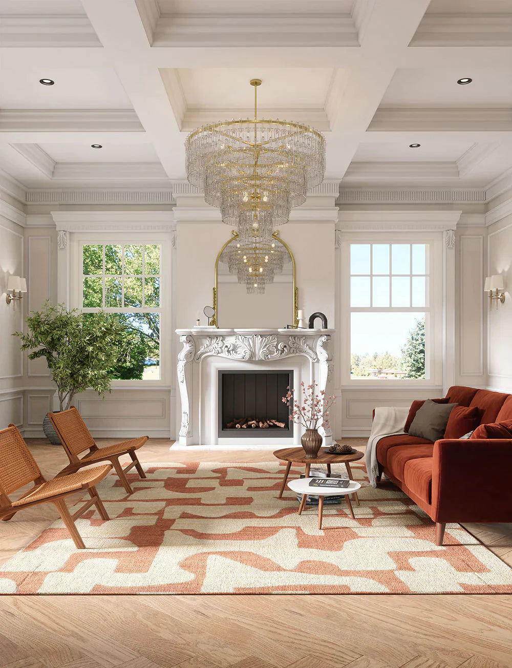 Puzla Orange Natural Rug 