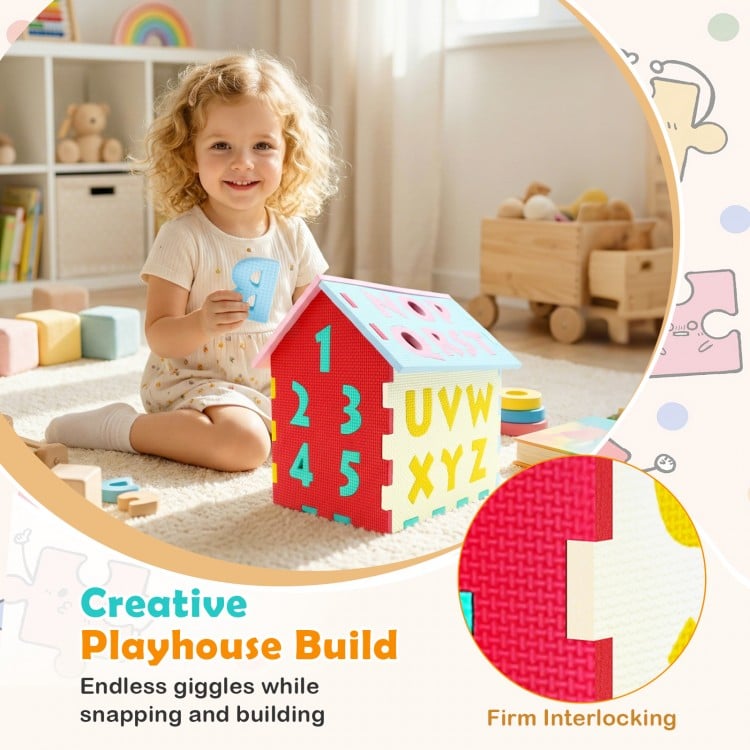 Puzzle Floor Mats with Interlocking Alphabet and Number for Kids