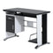 Computer Desk Table Home Office Furniture with Keyboard Tray and CPU Stand, Black and White