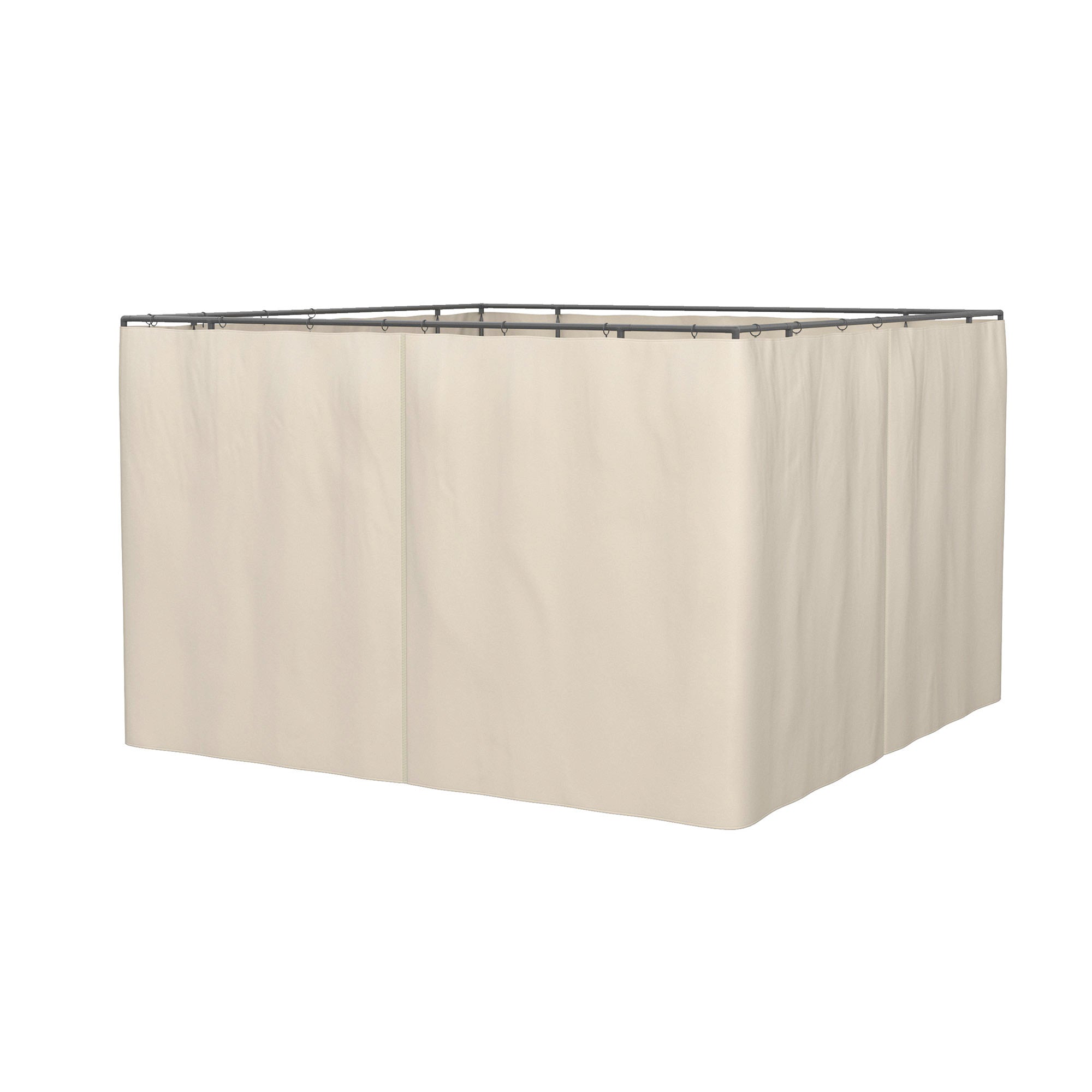 Outsunny 10' x 12' Gazebo Curtain Universal Gazebo Sidewall Set with 4 Panels, Hooks/C-Rings Included, Beige 