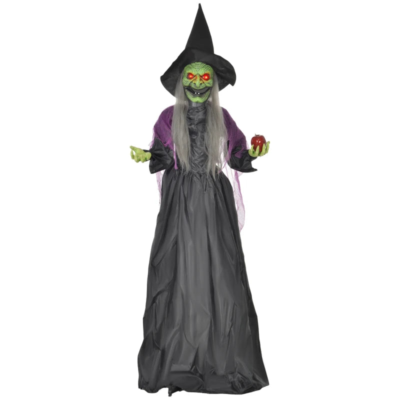 HOMCOM 6.4' Life-Size Winged Grim Reaper – Animated Halloween Decoration, Light-Up Eyes 