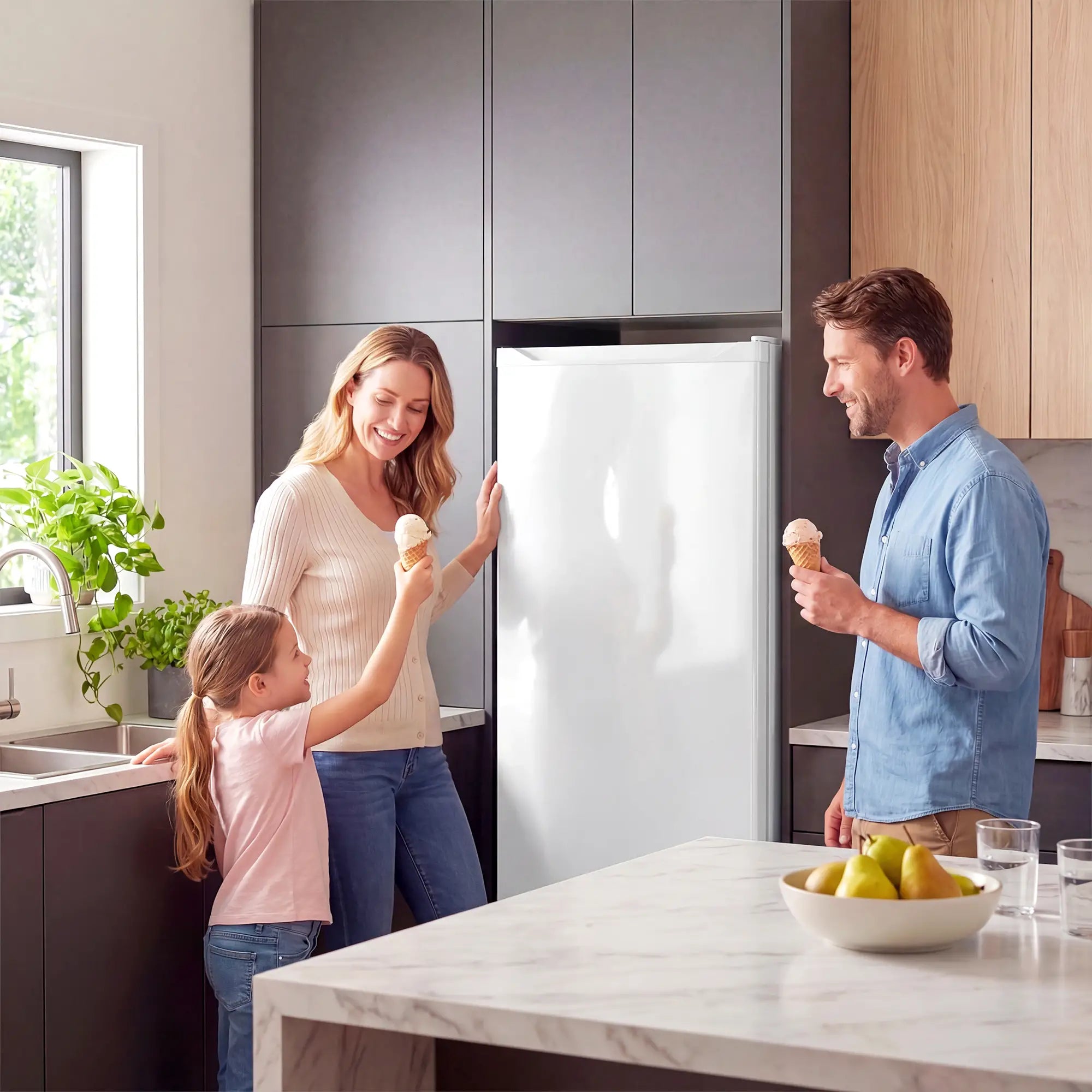 HOMCOM 7.0 Cu.Ft Upright Freezer & Refrigerator Combo, Compact Stand-Up Freezer with Adjustable Shelves & Reversible Door