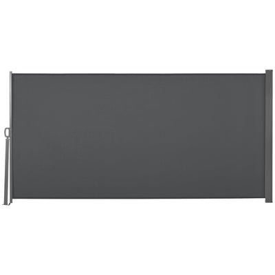 Outsunny 118" x 63" Retractable Side Awning Patio Outdoor Folding Privacy Screen with Resistance to UV Rays & Wind, Gray 