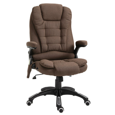 Vinsetto 6-Point Massage Executive Chair: Vibration, Reclining Back & Swivel Wheels, Brown 
