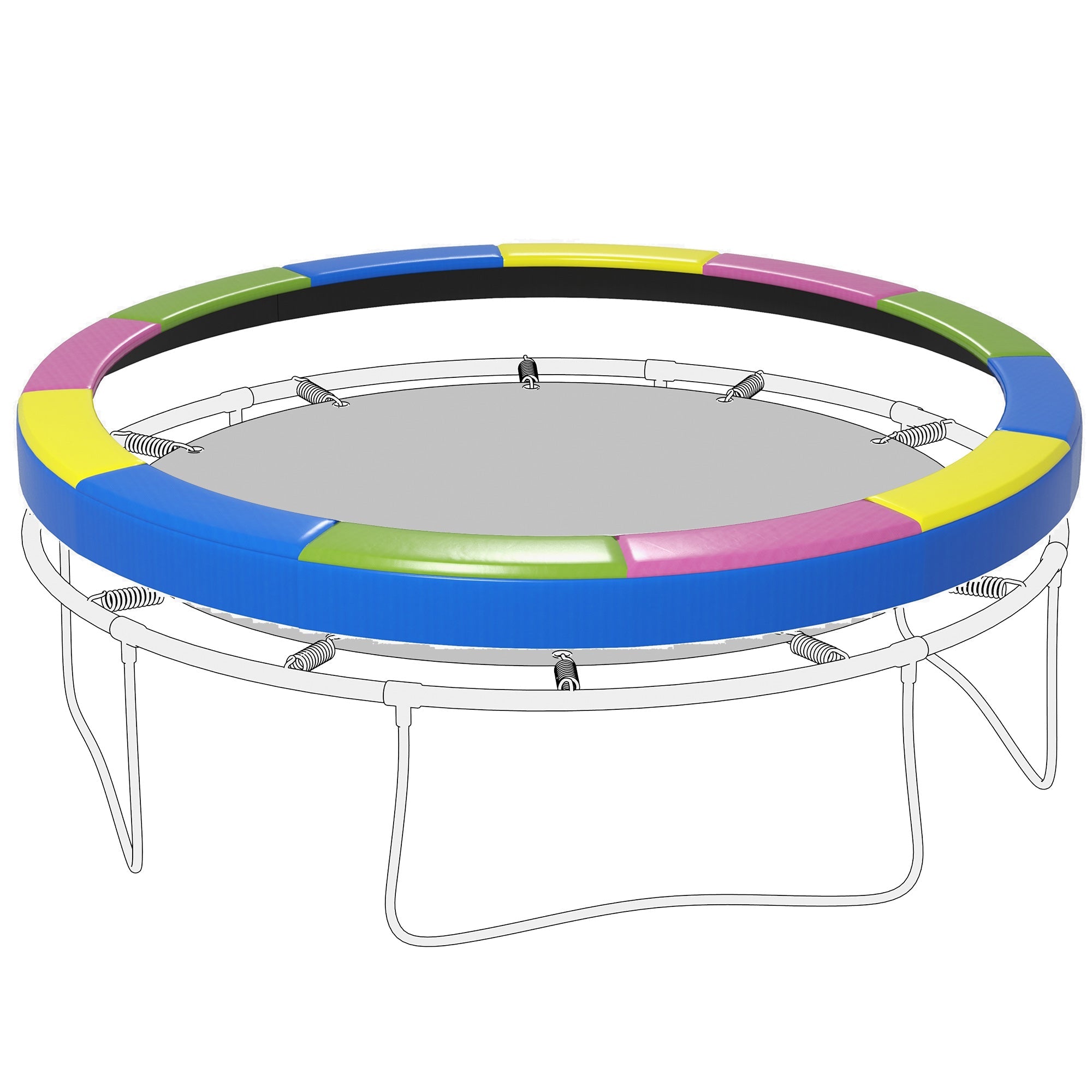 Soozier 12FT Trampoline Spring Cover, Trampoline Pad Replacement, Waterproof and Tear-Resistant, All-Weather Trampoline Accessories, Multi-Colored 
