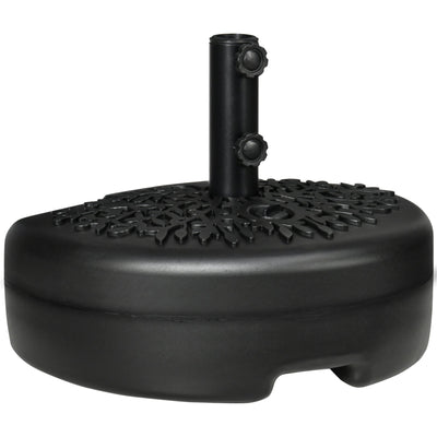 Outsunny Half Round Umbrella Base Stand: Sand/Water Fillable 40lb Capacity Outdoor Stability Black 