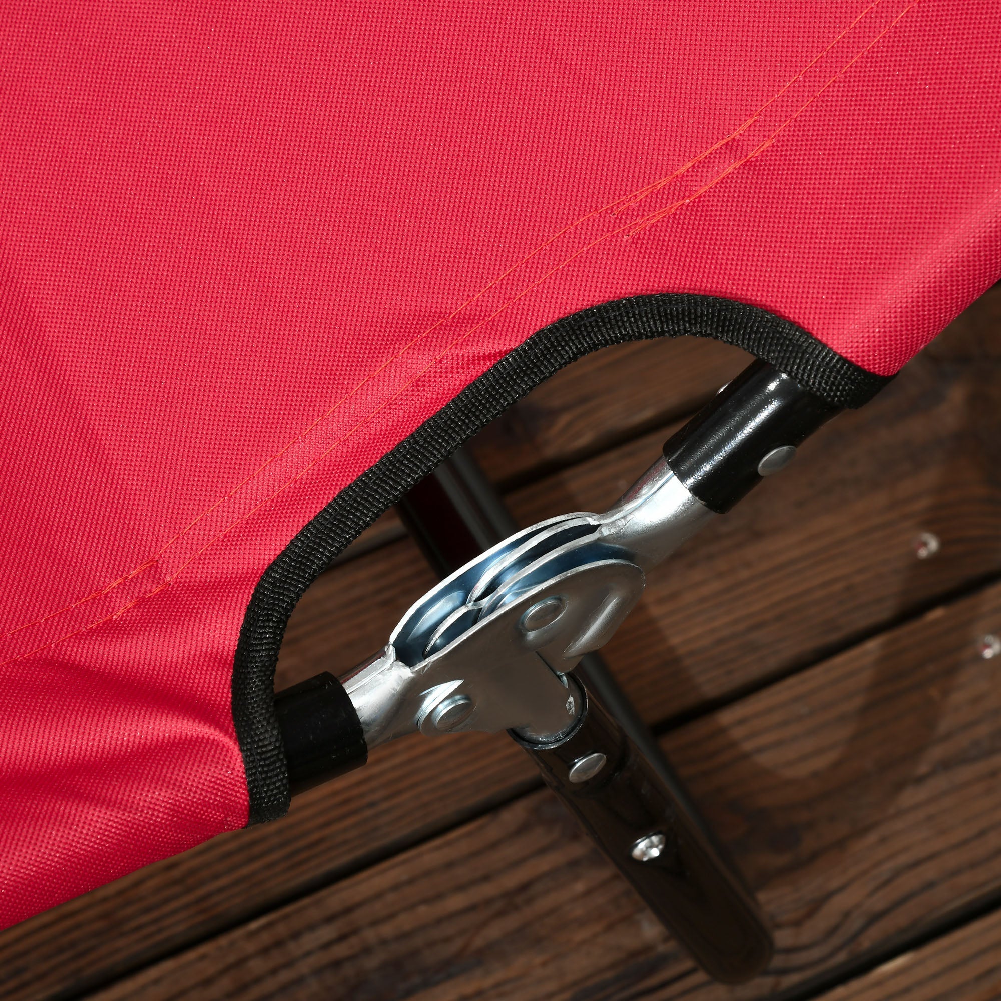 Outsunny Folding Lounge Chairs Set of 2 Outdoor Recliner for Sun Tanning Breathable Mesh Beach Patio Red 