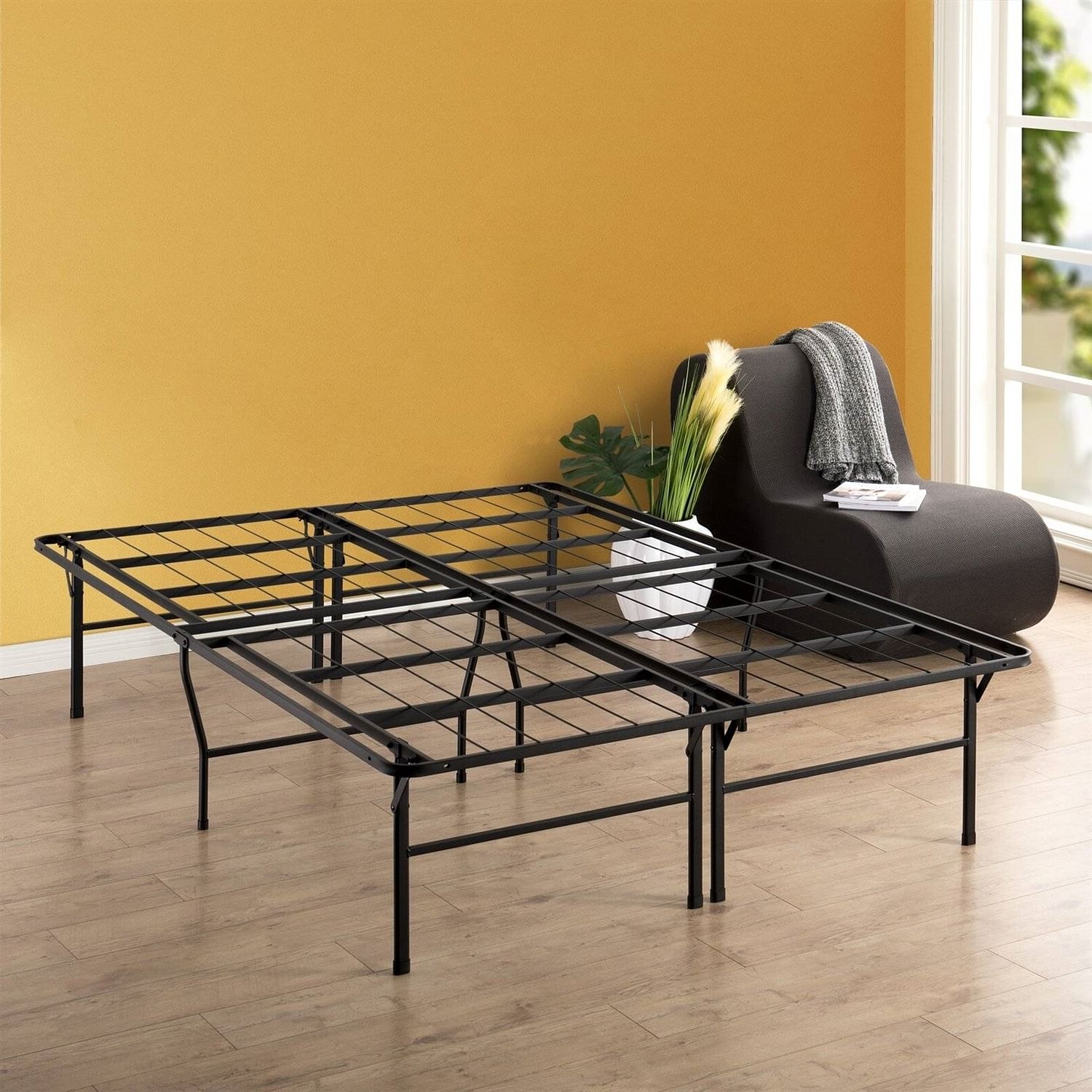 Queen size 18-inch High Rise Folding Metal Platform Bed Frame - Free Shipping