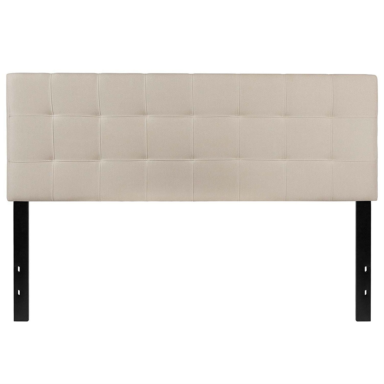 Queen size Beige Taupe Fabric Upholstered Panel Headboard - Free Shipping 