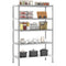 Bakers Rack, 5-Tier Stainless Steel Kitchen Storage Shelf with Adjustable Heights for Spices, Pots and Pans, Silver