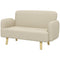 HOMCOM Velvet Feel Fabric 2 Seater Sofa, Small Sofa Loveseat with 8.3