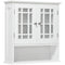 kleankin 2 Door Wall Mount Storage Organizer Modern Bathroom Cabinet with Open Shelf White