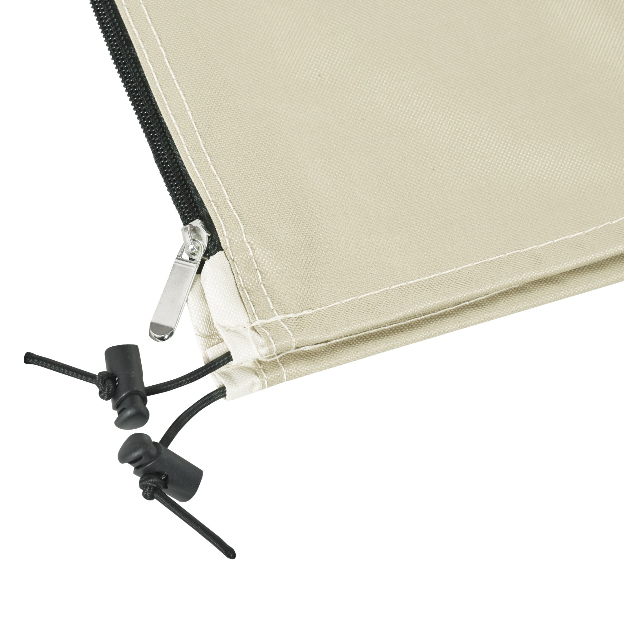 Outsunny Beige & Coffee Patio Offset Umbrella Cover 86.6" Outdoor Furniture Protector Durable Patio Accessory 