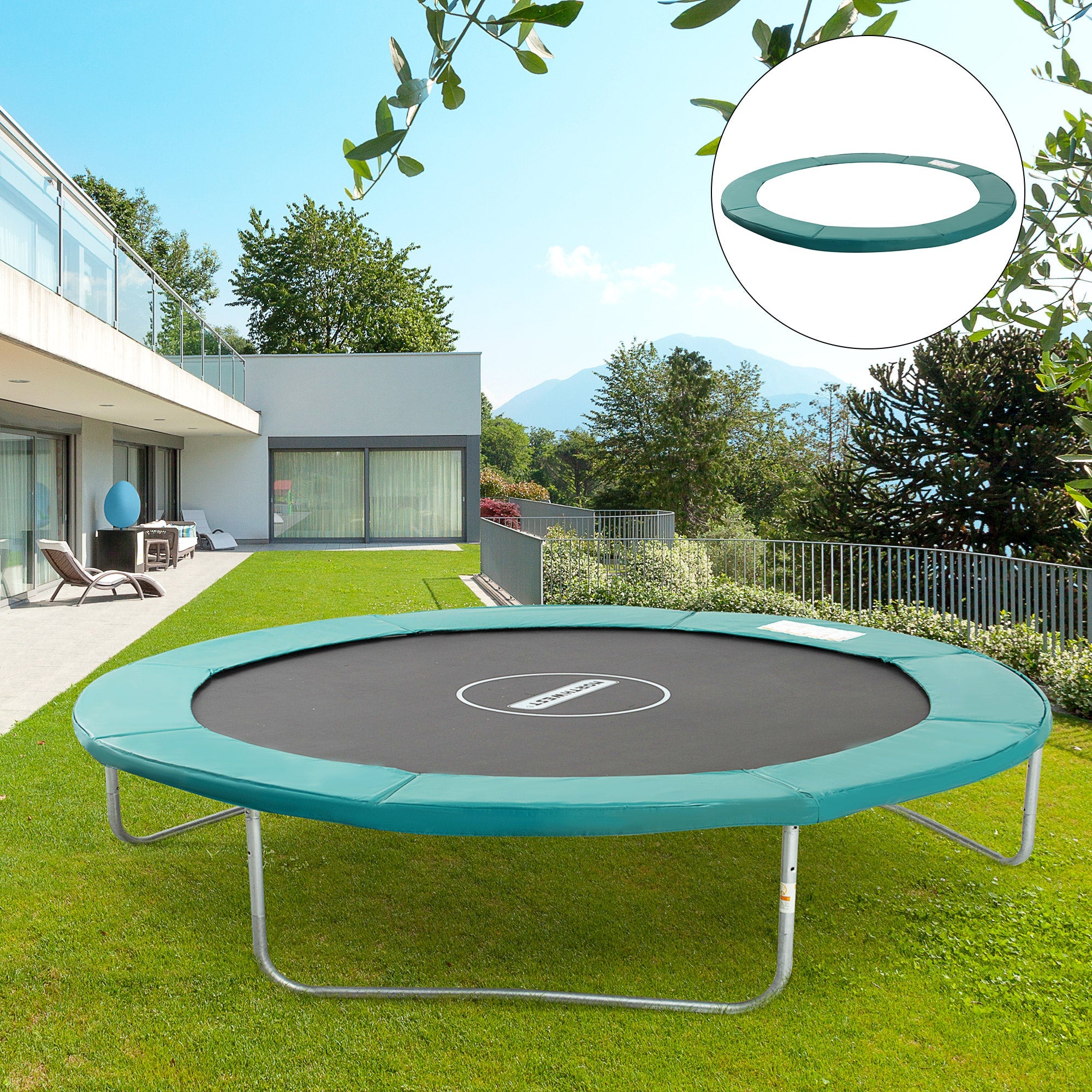 HOMCOM 14FT Trampoline Safety Pad Replacement Jump Bounce Protection Cover Green 