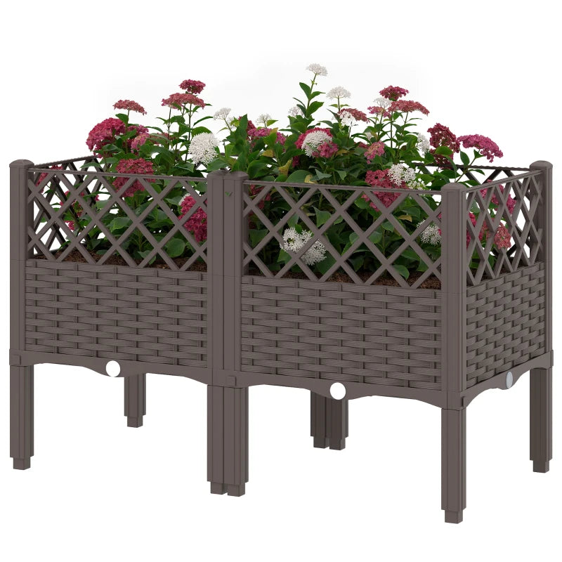 Raised Garden Bed with Legs, Self Watering Elevated Planter Boxes with Drainage Holes, 31.5" x 15.7" x 20.3"