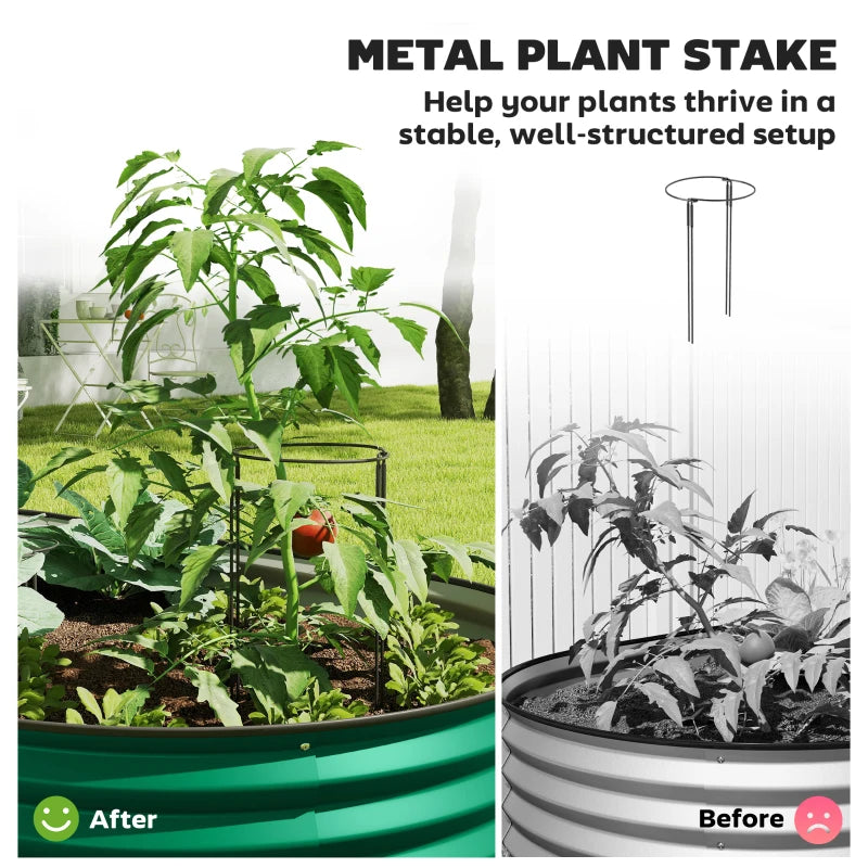 5' x 3' x 1' Large Outdoor Planter Box, Galvanized Raised Garden Bed with Metal Plant Stake, Green