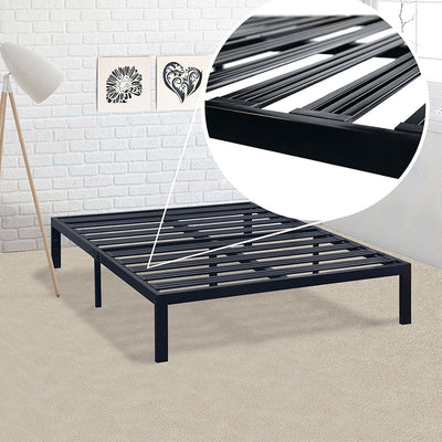 Queen size Metal Platform Bed Frame with Heavy Duty Steel Slats - Free Shipping 
