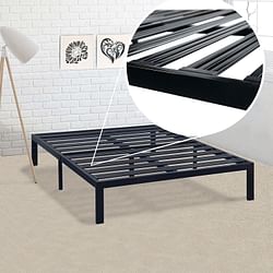 Queen size Metal Platform Bed Frame with Heavy Duty Steel Slats - Free Shipping