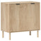 Accent Cabinet with Doors & Adjustable Shelf, Freestanding Console Cabinet with Wood Legs, Elevated Base for Living Room, Oak