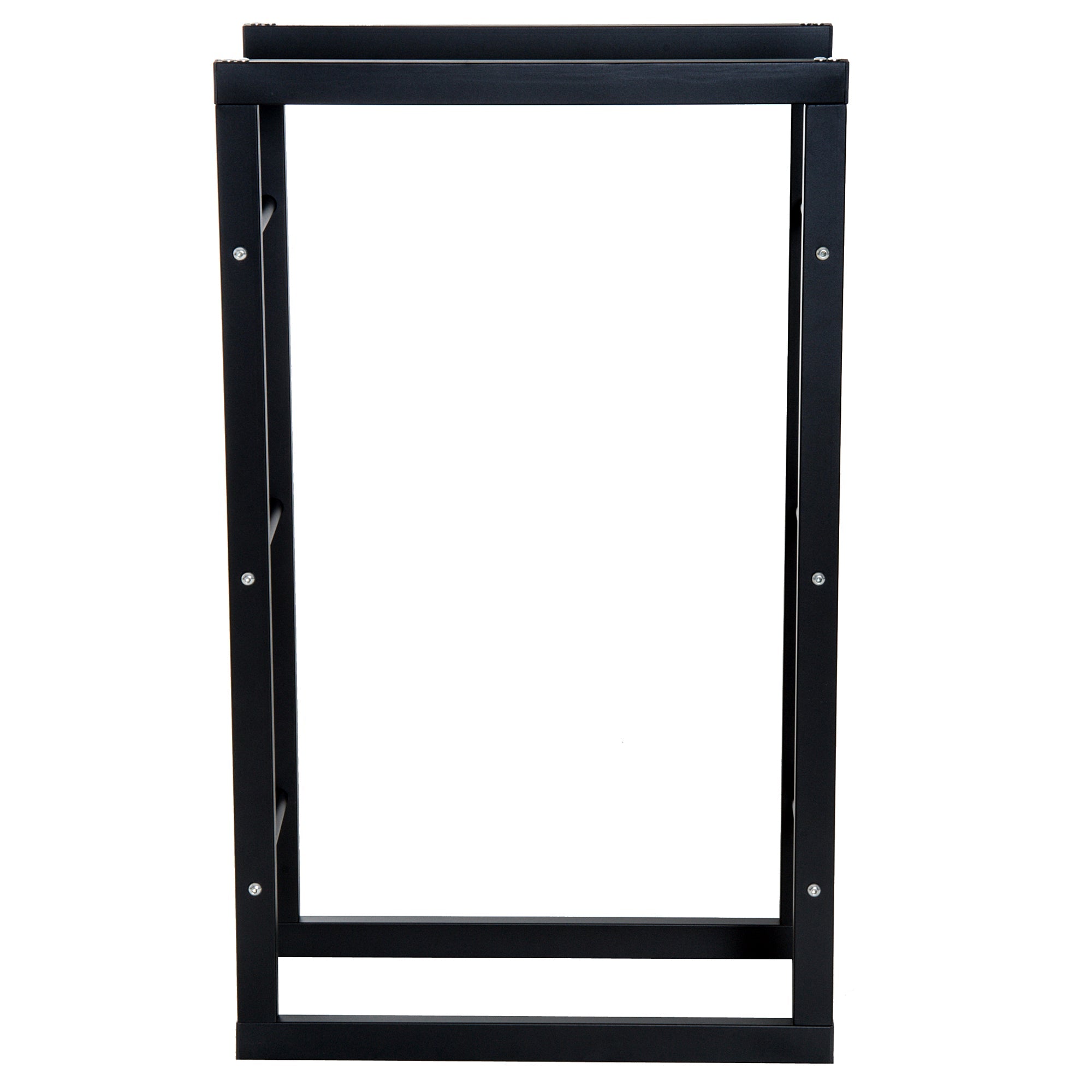 HOMCOM Durable Firewood Rack Log Holder, 23.6" Fireplace Storage with Handles, Heavy-Duty 220 lbs. Capacity, Sleek Black 