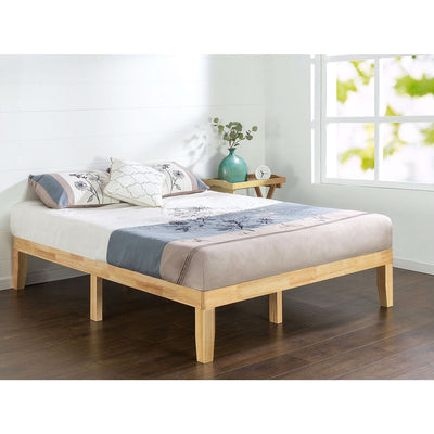 Queen size Solid Wood Platform Bed Frame in Natural Finish - Free Shipping 