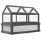 Raised Garden Flower Bed Kit with Greenhouse, Wooden Cold Frame Planter with Open Roofs, 48