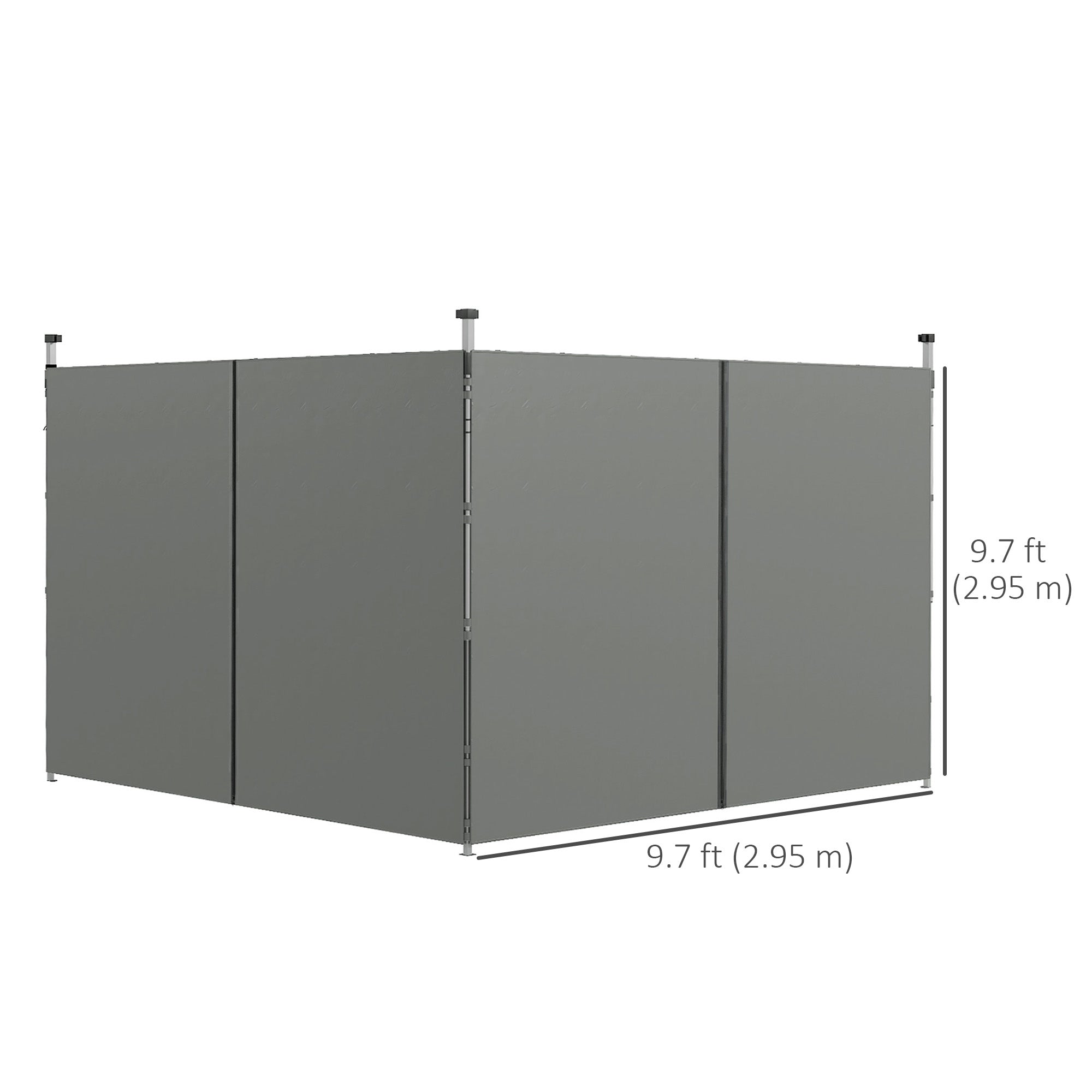 Outsunny 10' x 20' or 10' x 10' Pop Up Canopy Sidewalls, 2 Pack Gazebo Side Panels, Sides Replacement, with Zipped Doors 