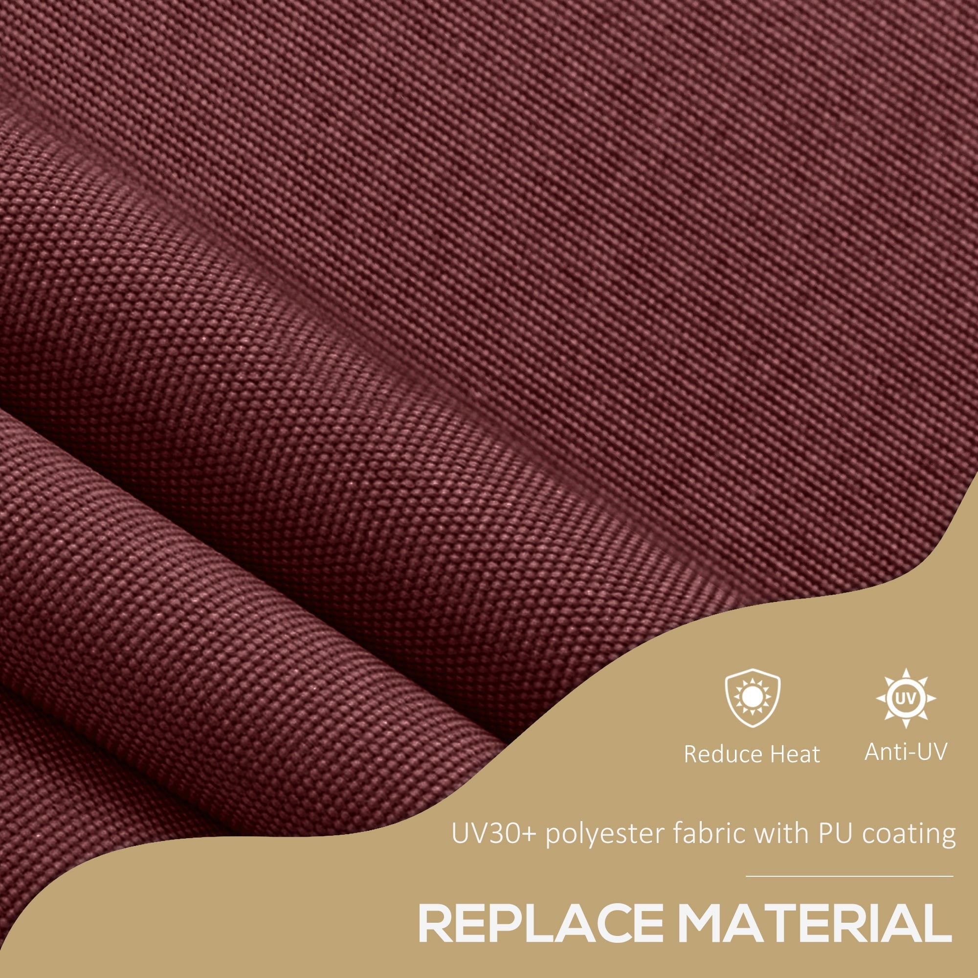 Outsunny Shade Perfection: Freestanding 10'x4' Manual Retractable Patio Awning, Non-Screw UV Protection Window Door Sunshade, Wine Red 