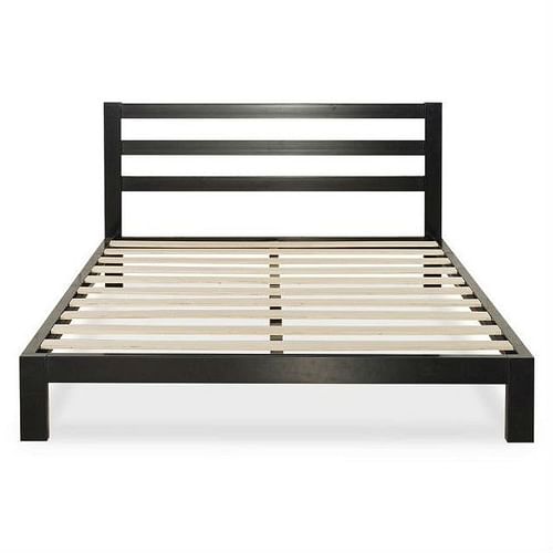 Queen Heavy Duty Metal Platform Bed Frame with Headboard and Wood Slats - Free Shipping