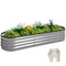 Galvanized Raised Garden Bed, 6 x 2 x 1 ft Modular Metal Garden Beds with Rubber Strip Edging, Silver