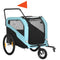 Aosom 2-in-1 Dog Bike Trailer for Large Dogs with Hitch, Quick-release Wheels, Foot Support, Pet Bicycle Cart Wagon Cargo Carrier, Blue