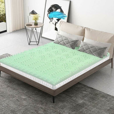 Queen size 3-inch Thick Green Ergonomic Breathable Air Foam Mattress Topper - Free Shipping 