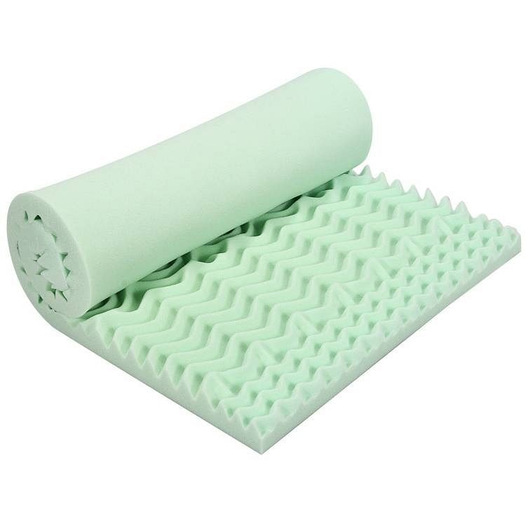 Queen size 3-inch Thick Green Ergonomic Breathable Air Foam Mattress Topper - Free Shipping 