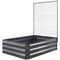 Outsunny Galvanized Raised Garden Bed with Trellis for Climbing Plants, Outdoor Planter Box with Open Bottom, Dark Grey