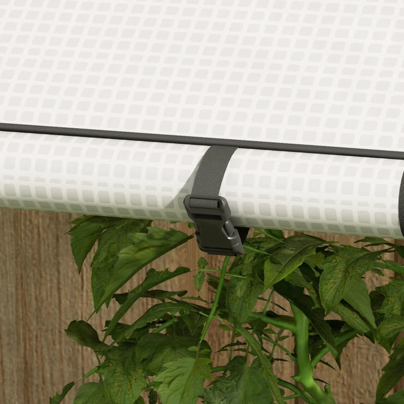Mini Greenhouse with 4 Wire Shelves, Portable Tomato Greenhouse with Roll Up Door, 39.4" x 31.5" x 59.1", White