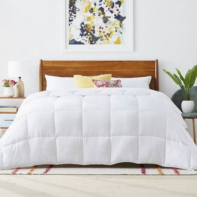 Queen Size Cozy All Seasons Plush White Polyester Down Alternative Comforter - Free Shipping 