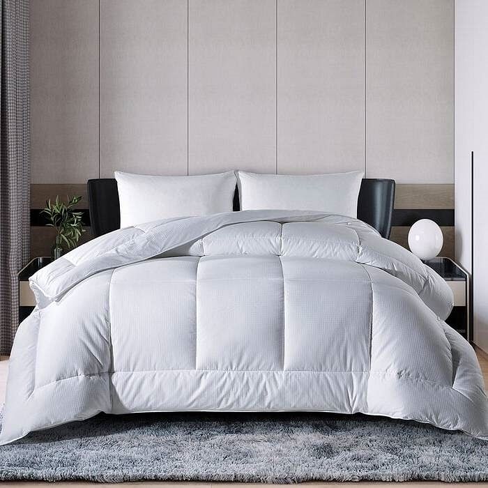 Queen Size All Seasons Soft White Polyester Down Alternative Comforter - Free Shipping