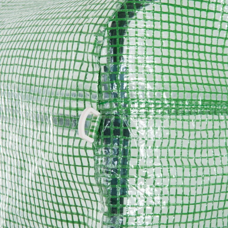 Walk-In Tunnel Greenhouse, Plant Hot House with 4 Windows and Zipper Door, 10' x 10' x 7' , Green