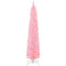 7.5ft Christmas Tree with Colourful DIY Synchronized LEDs, Hinged Pencil Xmas Tree with Remote, Daily Timer, White