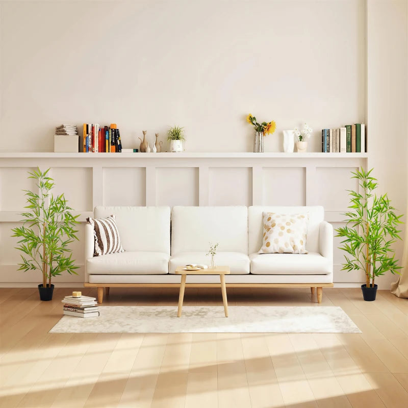 Artificial Bamboo Tree, 4ft Fake Tree with Realistic Leaf and Natural Trunk, Decorative Plant in Nursery